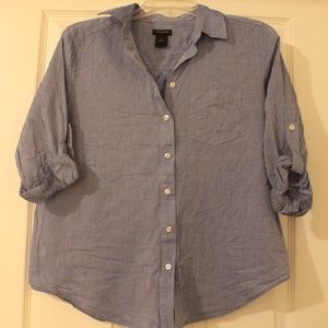 Ann Taylor Blue Button Down Top